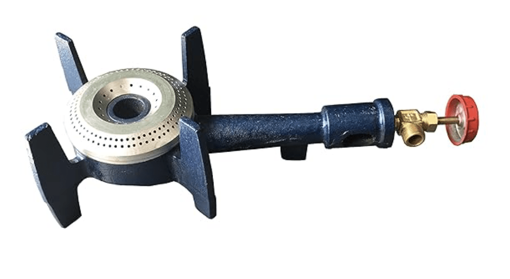 Iron 4 Leg Spider Commercial Purpose Gas Stove with 1 Burner and Fitting Kit (Blue, Diameter 8.75 inches)