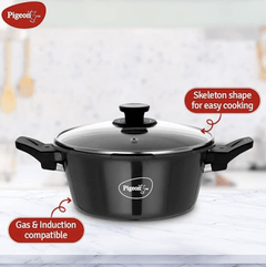 Pigeon Hard Anodised All in One Super Cooker Pro 3 litre with Pressure Cooker Outer Lid, Glass lid and Deep Frying Basket (14941) - Black-3