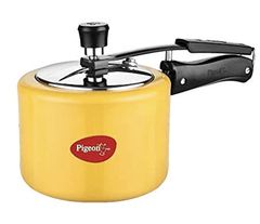 Pigeon by Stovekraft Chroma Yellow 5 litres Chroma Induction Base Aluminium Pressure Cooker, 5 litres, Yellow-1