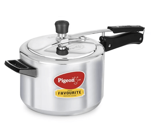 पिजन बाय स्टोवक्राफ्ट 5 लीटर फेवरेट एल्युमीनियम इनर लिड इंडक्शन बेस प्रेशर कुकर (सिल्वर) BIS प्रमाणित 
