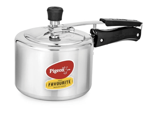 पिजन बाय स्टोवक्राफ्ट 3 लीटर फेवरेट एल्युमीनियम इनर लिड इंडक्शन बेस प्रेशर कुकर (सिल्वर) BIS प्रमाणित 