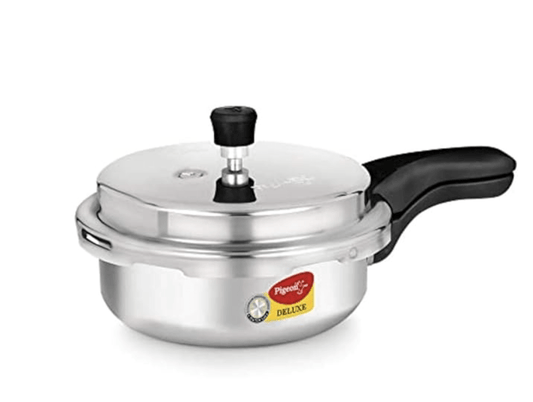 पिजन बाय स्टोवक्राफ्ट एल्युमीनियम प्रेशर पैन जूनियर, बाहरी ढक्कन के साथ, 3.5 लीटर, सिल्वर 