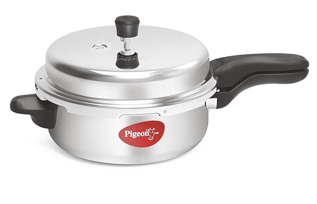 Pigeon by Stovekraft Aluminium Pressure Pan Senior with Outer Lid, 6-Litres, Silver