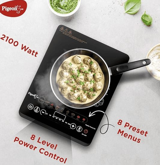 ஸ்டோவ்கிராஃப்ட் ராபிடோ டச் DX 2100-வாட் ஸ்டெயின்லெஸ் ஸ்டீல் இண்டக்ஷன் குக்டாப் (கருப்பு) வழங்கும் புறா 