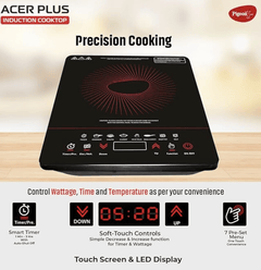Pigeon By Stovekraft 14429 Acer Plus 1800 Watt Induction Cooktop with Feather Touch Control, Induction Stove comes with 8 Preset Menus and Auto-Shut Off features (Black)-2