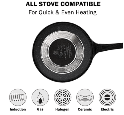Pigeon by Stovekraft Wonder cast Aluminium Flat Tawa (Black, 27cm)
