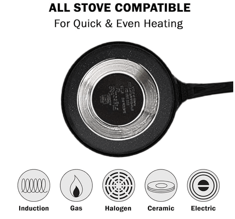 Pigeon by Stovekraft Wonder cast Aluminium Flat Tawa (Black, 27cm)-2