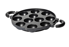 Pigeon by Stovekraft Wondercast Aluminium 11 Rounds Panniyarkal Pan (Black)-1