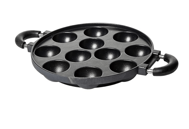 Pigeon by Stovekraft Wondercast Aluminium 11 Rounds Panniyarkal Pan (Black)-1