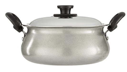 Pigeon by Stovekraft Aluminium Non-Stick Gravy Pot with Lid, 3 Litres (Red)