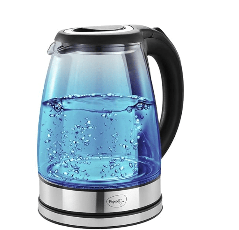 Pigeon by Stovekraft Crystal Glass Electric Kettle 1.8 litre with LED Illumination, Heat Resistant Pyrex 1500 Watt
