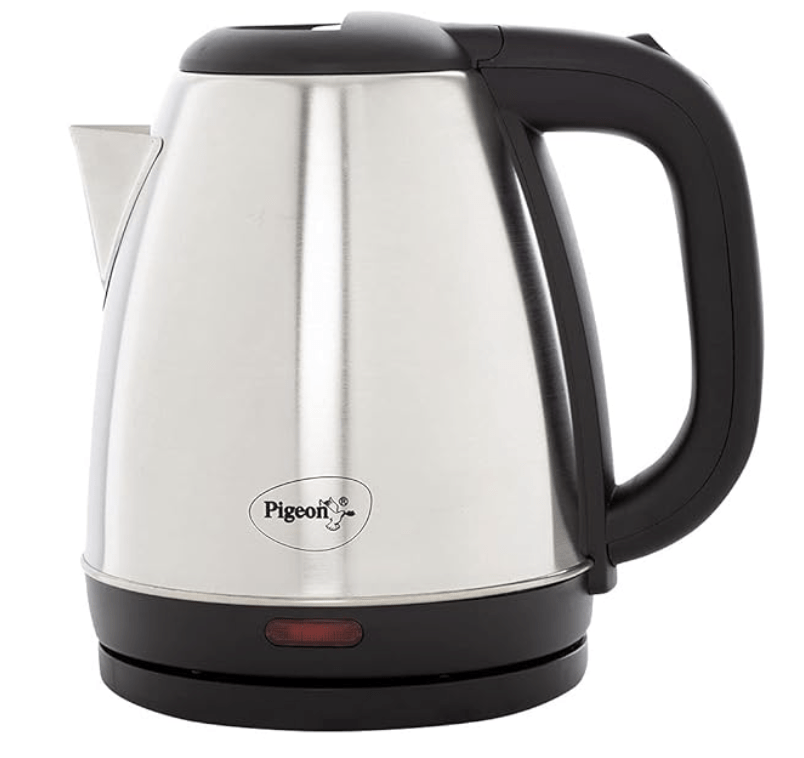 Pigeon by Stovekraft Amaze Plus Electric Kettle (14313) with Stainless Steel Body, 1.8 litre, used for boiling Water, making tea and coffee, instant noodles, soup etc. 1500 Watt (Silver)