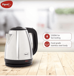 Pigeon by Stovekraft Amaze Plus Electric Kettle (14313) with Stainless Steel Body, 1.8 litre, used for boiling Water, making tea and coffee, instant noodles, soup etc. 1500 Watt (Silver)-2