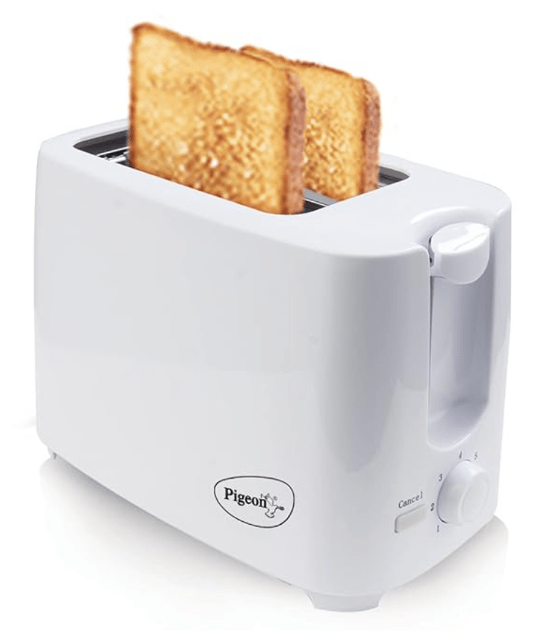 Pigeon 2 Slice Auto Pop up Toaster. A Smart Bread Toaster for Your Home (750 Watt) (White)-1