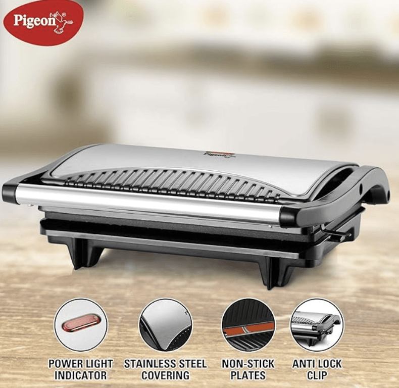Pigeon by Stovekraft Press Griller Sandwich Toaster (Black)