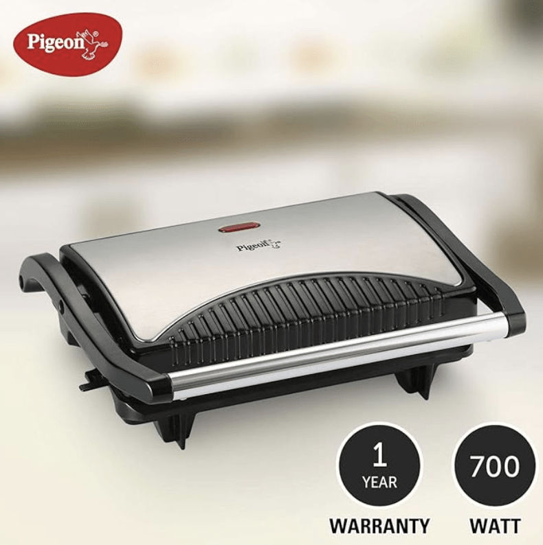Pigeon by Stovekraft Press Griller Sandwich Toaster (Black)