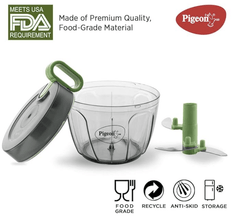 Pigeon 14515 Plastic Mini Handy Pro and Compact Chopper with 3 Blades (400 ml, Grey)-2