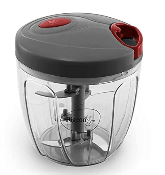 Pigeon by Stovekraft Handy and Compact Chopper with 5 Blades for Effortlessly Chopping Vegetables and Fruits for Your Kitchen (XL, 900 ml, Grey)