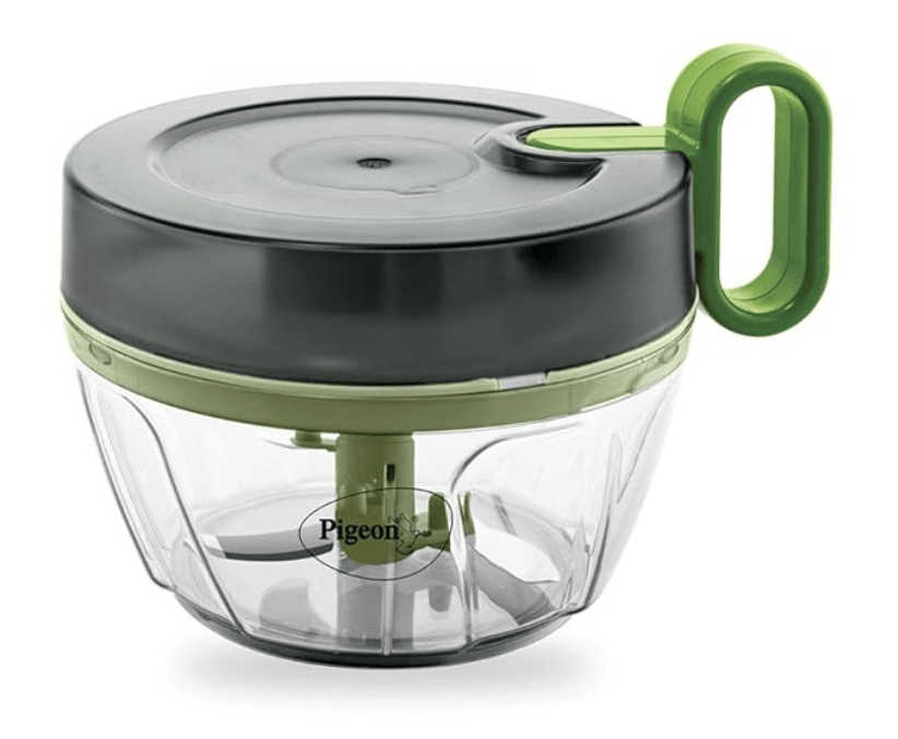 Pigeon 14515 Plastic Mini Handy Pro and Compact Chopper with 3 Blades (400 ml, Grey)