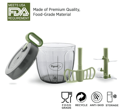 Pigeon Handy Chopper Pro XL (900 ML) for Chopping, Mincing and Whisking with 5 Stainless Steel Blades and 1 Plastic Whisker (14517)