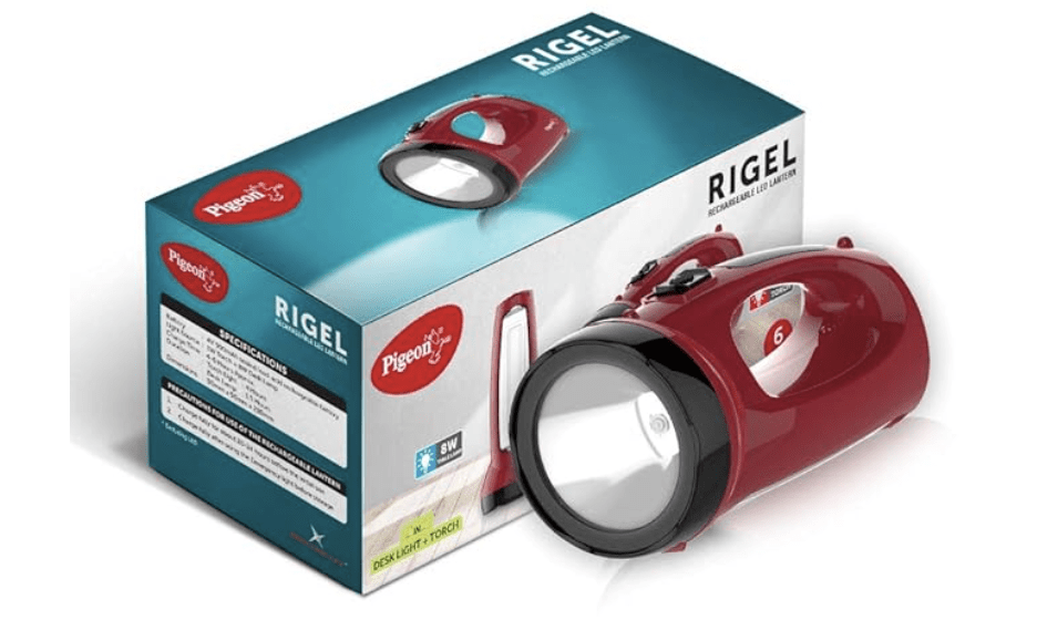 Pigeon by Stovekraft Rigel LED Emergency Rechargeable Lamp with 900 mAH and 4 Hours Backup (Red)