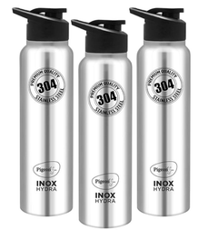Pigeon Inox Hydra 900 ml Sipper (Pack of 3, Black, Steel/Chrome, Steel)-1