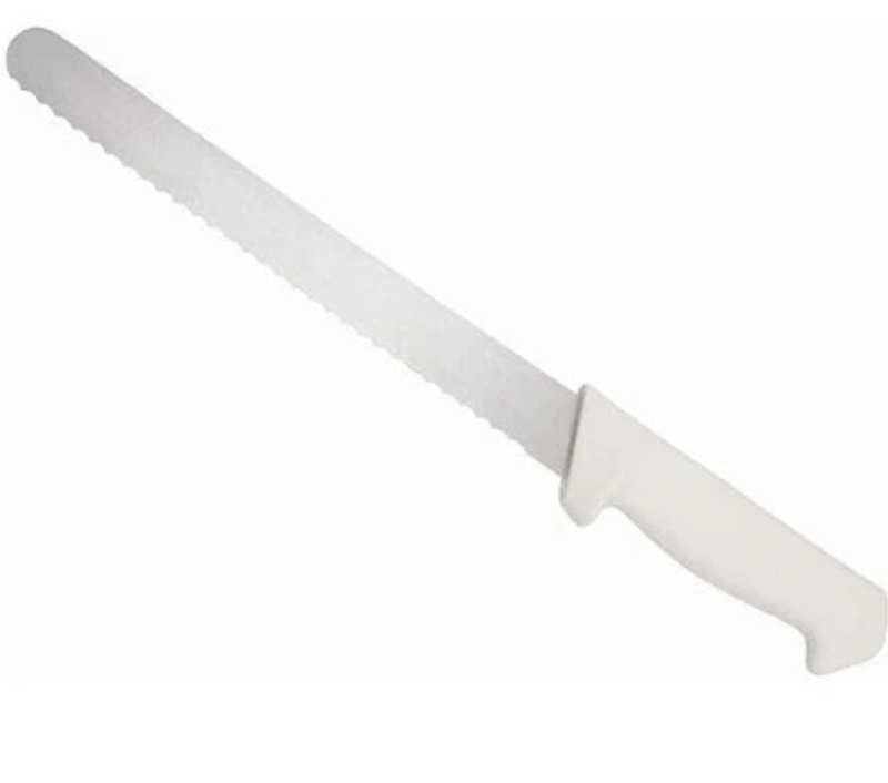 ஃபிளேர் ரொட்டி கத்தி பெரிய பல் 14 அங்குல வெள்ளை கைப்பிடி-1