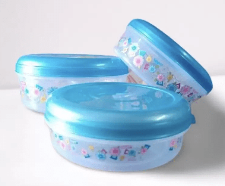 Plastic Grocery Container - 3500 ml  (Pack of 3, Blue)