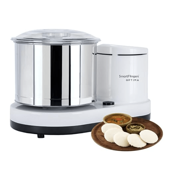स्मार्टफिंगर्स ऑप्टिमा टेबल टॉप वेट ग्राइंडर 230V 50hz, 2 लीटर, सफ़ेद 