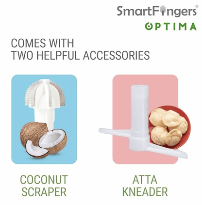 स्मार्टफिंगर्स ऑप्टिमा टेबल टॉप वेट ग्राइंडर 230V 50hz, 2 लीटर, सफ़ेद 