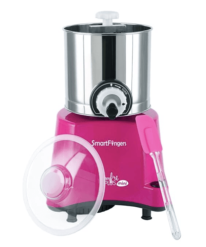 स्मार्टफिंगर्स स्टेनलेस स्टील कम्फर्ट प्लस टेबल टॉप मैजिक वेट ग्राइंडर 110V 60Hz (1.25 लीटर) केवल यूएसए, कनाडा और जापान के लिए, गुलाबी 