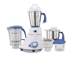 Preethi Blue Leaf Platinum MG 139 mixer grinder, 750 watt, White, 4 jars - Super Extractor juicer Jar & Storage Air-Tight Container, FBT motor with 5yr Warranty & Lifelong Free Service, Standard-1
