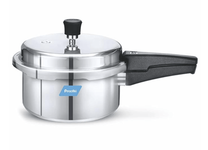 Preethi Aluminium Outer Lid Pressure Cooker Non Induction Base, 3 Litres