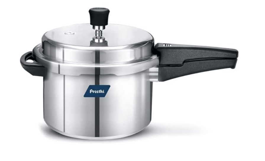 Preethi Neo Aluminium Induction Base Outer Lid Pressure Cooker, 5 Litres