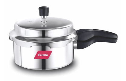 Preethi Induction Base Stainless Steel Outer Lid Pressure Cooker, 3 Litres, Silver