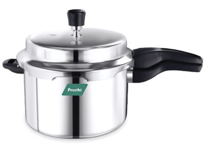 प्रीति नियो इंडक्शन बेस स्टेनलेस स्टील आउटर लिड प्रेशर कुकर, 3 लीटर, सिल्वर 
