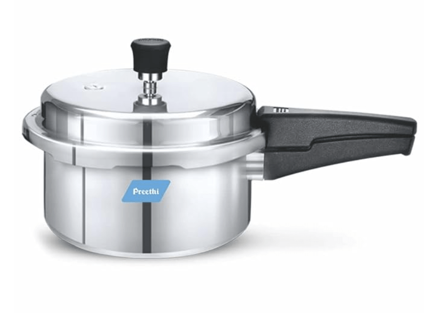 ப்ரீத்தி இண்டக்ஷன் பேஸ் அலுமினியம் அவுட்டர் லிட் பிரஷர் குக்கர், 3 லிட்டர் 