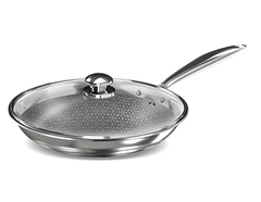 Preethi Diva Collection Triply Stainless Steel Fry Pan with API Technology, 26 cm, Gas & Induction Compatible, with Glass Lid, Metal Spatula Friendly with 5 Year Product Warranty-1