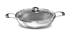 ‎Preethi Diva Collection Triply Stainless Steel Kadai with API Technology, 28 cm, Gas & Induction Compatible,with Glass Lid, Metal Spatula Friendly with 5 Year Product Warranty-1