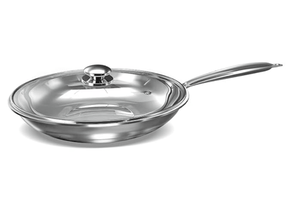 ‎Preethi Metallica Collection Triply Stainless Steel Frypan with Glass Lid, 26 cm, Gas & Induction Compatible, Metal Spatula Friendly with 5 Year Product Warranty