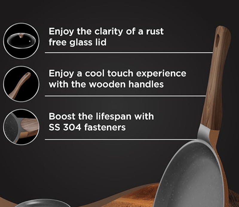 ‎Preethi Artistic Collection Die Cast Non Stick Tawa, 27 cm, 5 Star Non Stick Effect, Cook & Serve, Earthy Brown-2