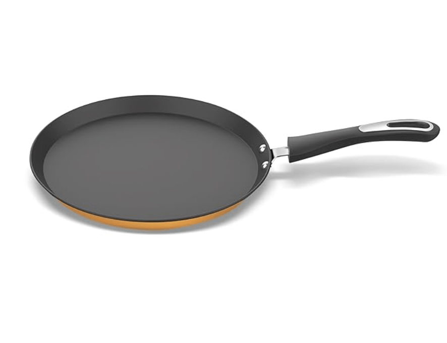 ‎Preethi Dura Collection Non Stick Tawa, 26 cm, Gas & Induction Compatible, 5 Star Non Stick Effect, Turmeric Yellow