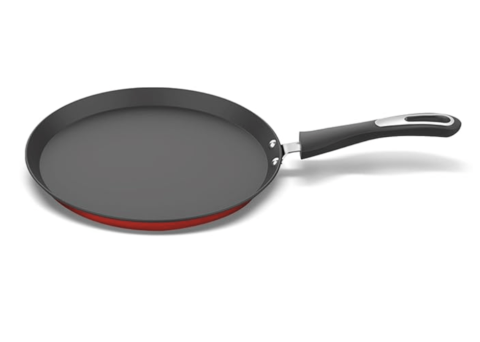 ‎Preethi Dura Collection Non Stick Tawa, 26 cm, Gas & Induction Compatible, 5 Star Non Stick Effect, Chilly Red