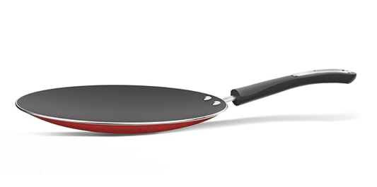 ‎Preethi Dura Collectiona Non Stick Concave Tawa, 28 cm, Gas & Induction Compatible, 5 Star Non Stick Effect, Chilly Red