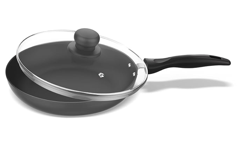 ‎Preethi Daily Collection Non Stick Fry Pan 24 cm, 5 Star Non Stick Effect, Grey