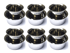 6 Set Stainless Steel Solid Dabara Set | South Indian Dabara with Tumbler Set | Filter Coffee Glass Dawara | Serving Drinkware - Coffee & Tea Glass | Tumbler 130ml & Dabara 130ml - 6 Set-1