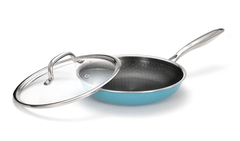 ARTTDINOX Vida Stainless Steel Triply Frypan with Glass Lid | 24 cm | 1.8 LTR | Etched nonstick PTFE | Rivetless Handle | Gas & Induction Base | 7 Yrs Warranty | Jindal Stainless-1