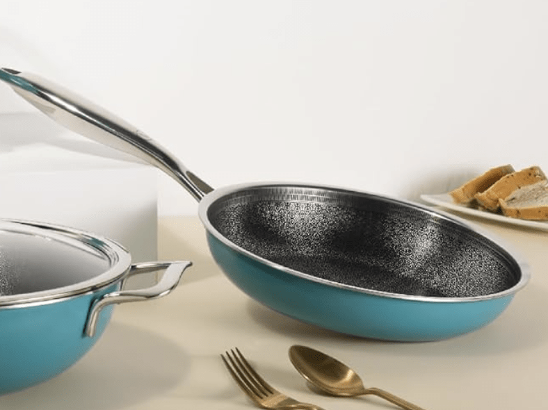 ARTTDINOX Vida Stainless Steel Triply Frypan with Glass Lid | 24 cm | 1.8 LTR | Etched nonstick PTFE | Rivetless Handle | Gas & Induction Base | 7 Yrs Warranty | Jindal Stainless-3