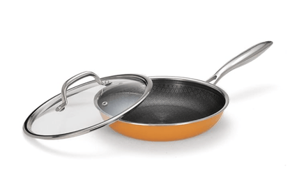 ARTTDINOX Vida Stainless Steel Triply Frypan with Lid | 24 cm | 1.8 LTR | Etched nonstick (PTFE) | Rivetless Handle | Gas &amp; Induction Base | 7 Yrs Warranty | Jindal Stainless