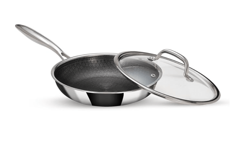 ARTTDINOX Stellar Stainless Steel Triply Frypan with Lid | 24 cm | 1.8 LTR | Etched nonstick | Rivetless Handle | Induction & Gas Base | 7 Yrs Warranty | Jindal Stainless-1